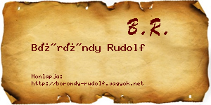 Böröndy Rudolf névjegykártya