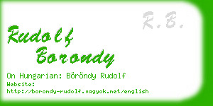 rudolf borondy business card