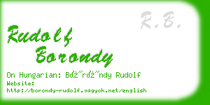 rudolf borondy business card